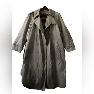 Vintage ClassicGrayWomen’s Trench Coat 80s Size 12 Lined Removable Lining Belted